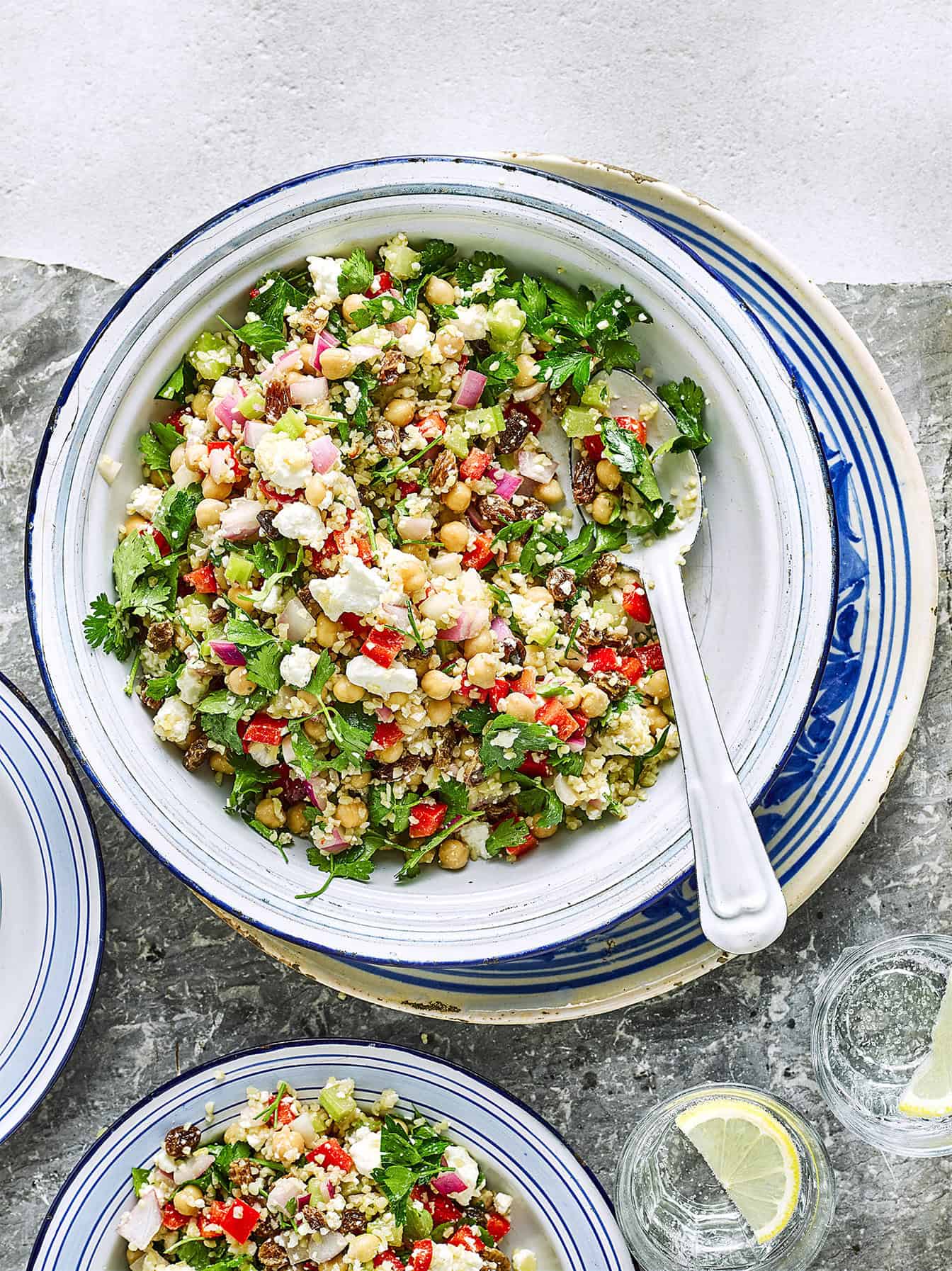 Bulgursalade met kikkererwten en feta