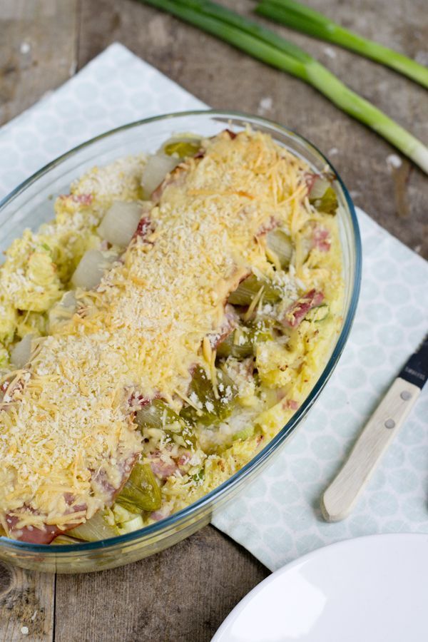 Witlof uit de oven met ham en kaas