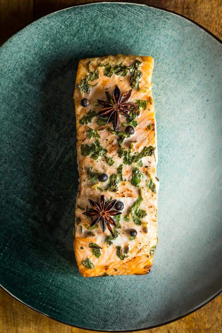 zalm gemarineerd in gin tonic